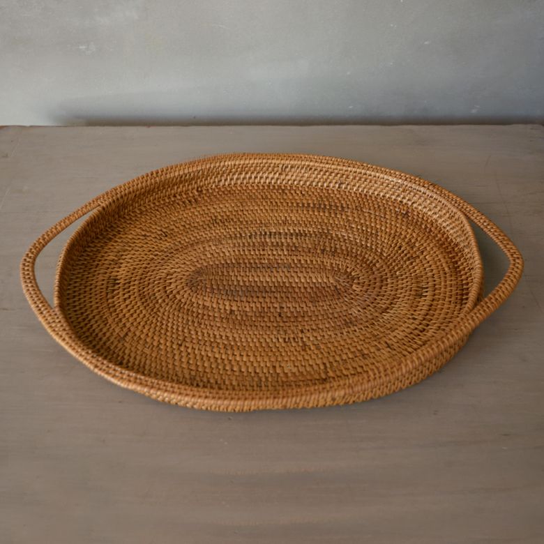 アタ製楕円形の薄型お盆トレイ (A) | インテリア雑貨のPayung(パユン)