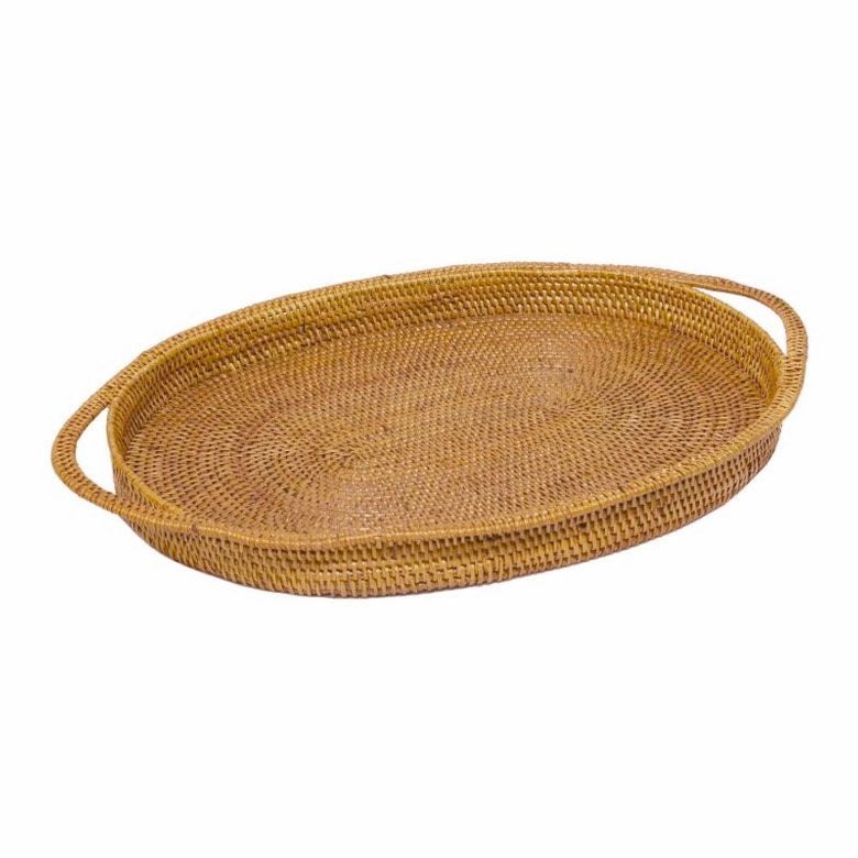 アタ製楕円形の薄型お盆トレイ (A) | インテリア雑貨のPayung(パユン)