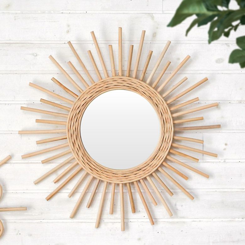 壁掛け式太陽モチーフ丸型ミラー 鏡 | インテリア雑貨のPayung(パユン)