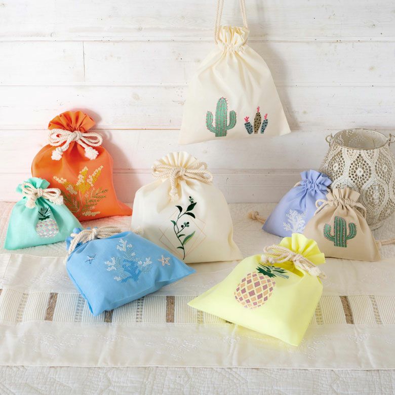 ベトナム刺繍 巾着袋 Sサイズ Gio ha ジョーハ | インテリア雑貨の