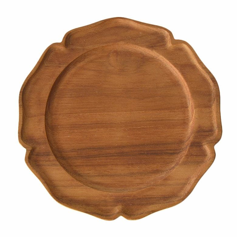 チークでできた輪花プレート M | インテリア雑貨のPayung(パユン)