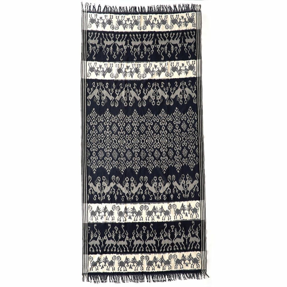 インドネシアの織物イカット 230×115㎝ ［ネイビー］ | インテリア雑貨