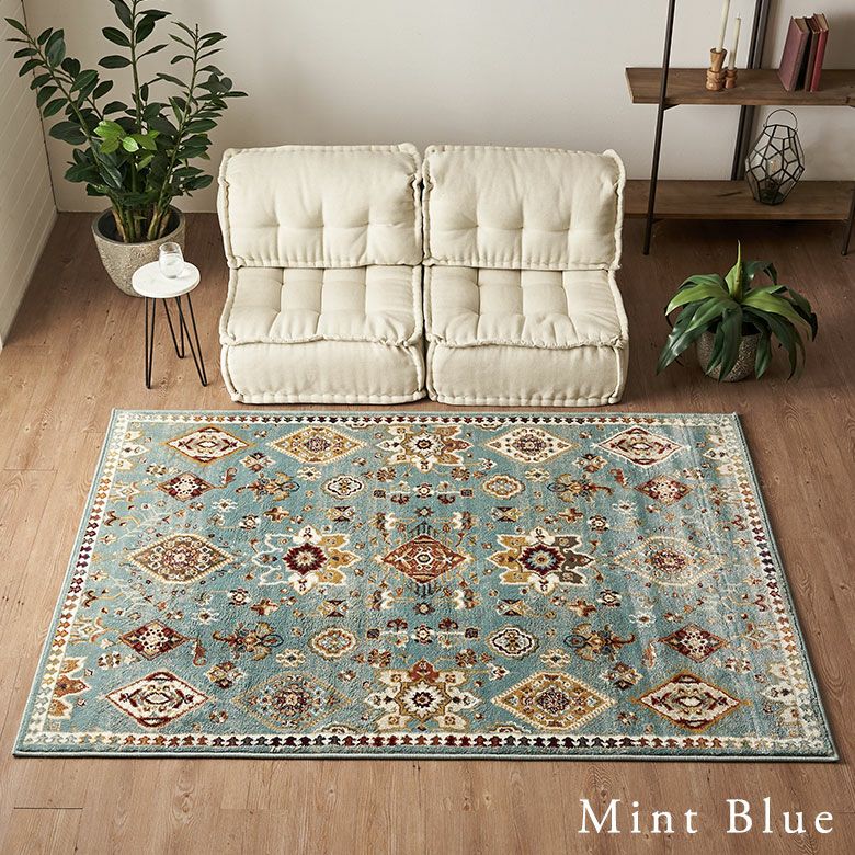 オリエンタルラグ ［ペルシャ絨毯風 クラシック柄］ 約133×190cm