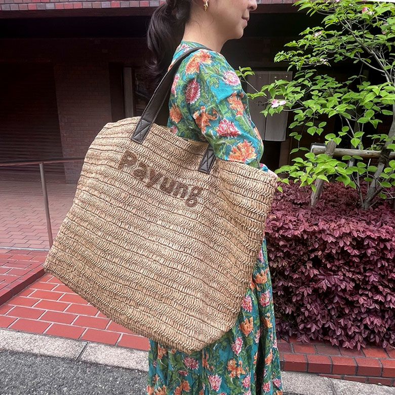 NINABAGS】ラフィアトートバッグL Payung限定ロゴ入り | インテリア