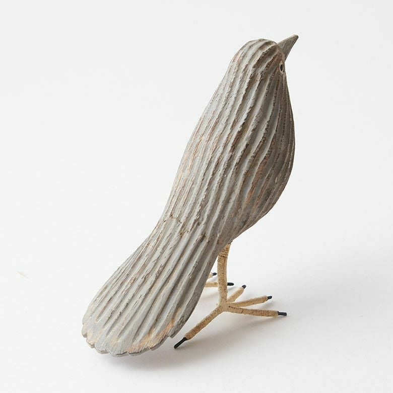 鳥のウッドオブジェ