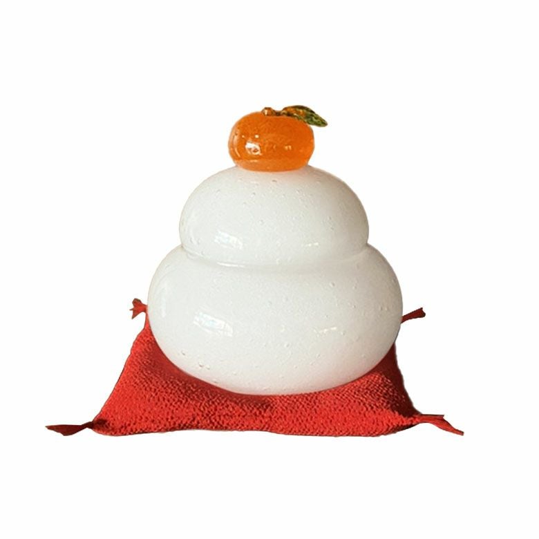 泡ガラスの鏡餅 M | インテリア雑貨のPayung(パユン)