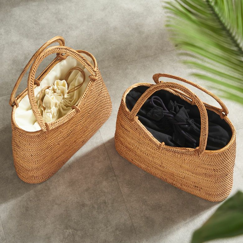 バリ島の天然素材アタで編まれたナチュラルカゴバッグ | インテリア