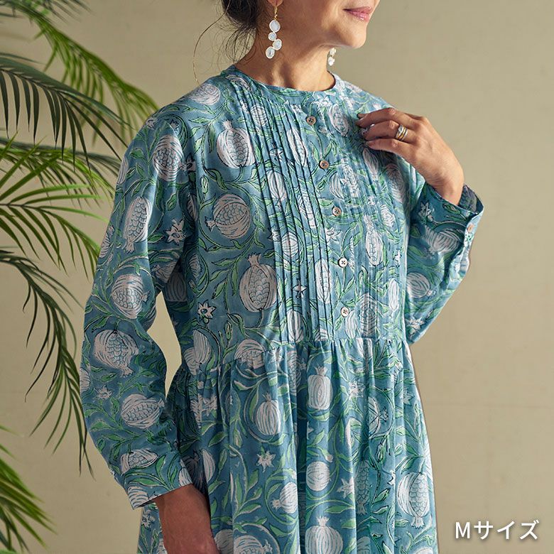 ブロックプリントワンピース サマーざくろ | インテリア雑貨のPayung