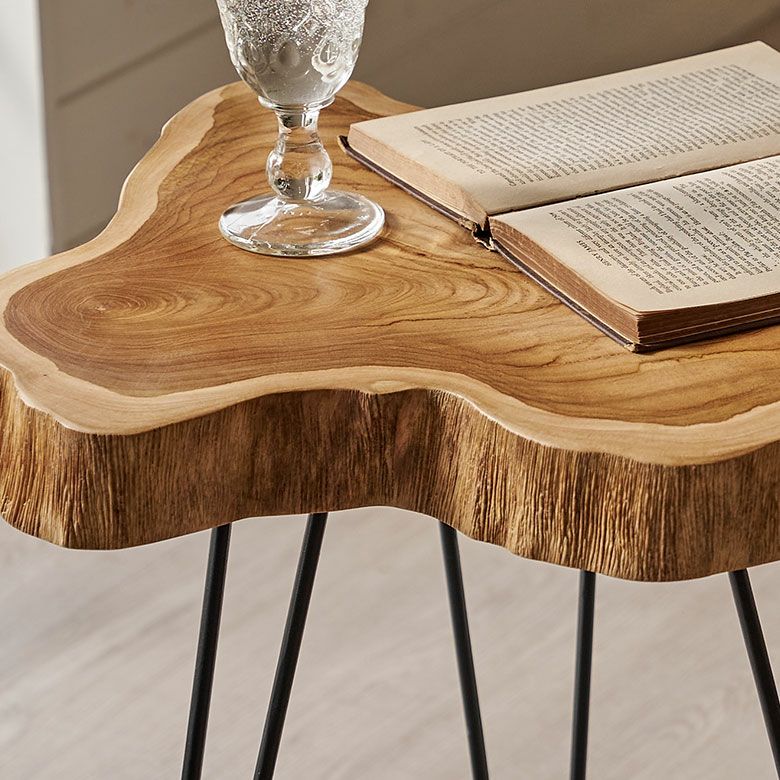 天然チークウッドの切り株サイドテーブル | インテリア雑貨のPayung