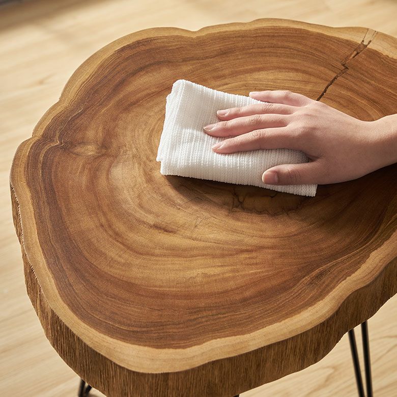 天然チークウッドの切り株サイドテーブル | インテリア雑貨のPayung