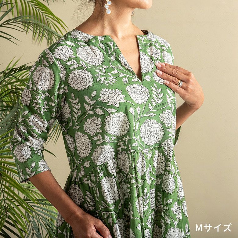 ブロックプリントワンピース ボタニカル | インテリア雑貨のPayung(パユン)