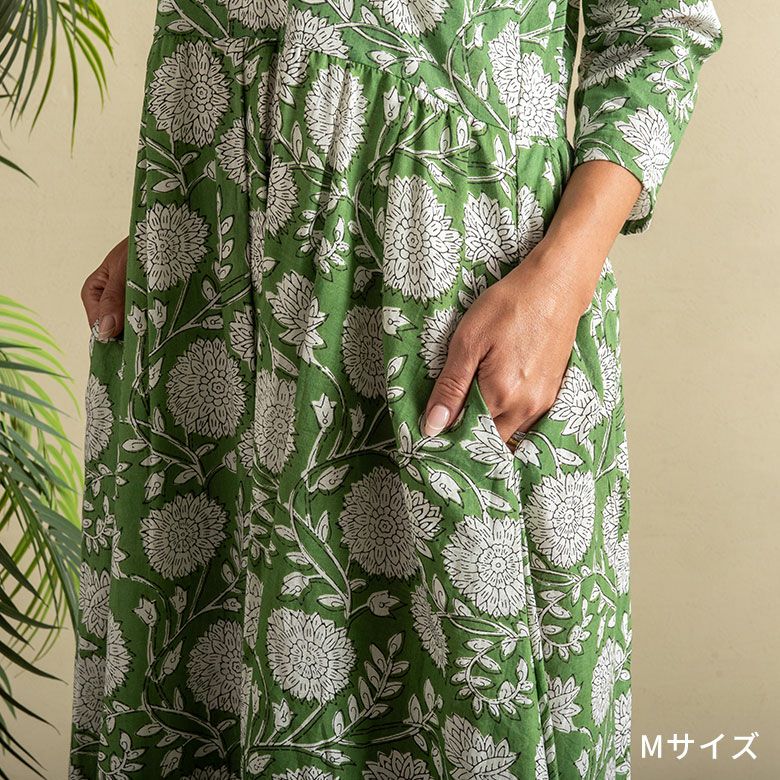 ブロックプリントワンピース ボタニカル | インテリア雑貨のPayung(パユン)